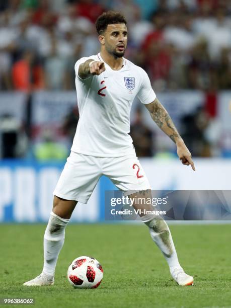 Kyle Walker of England during the 2018 FIFA World Cup Russia Semi Final match between Croatia and England at the Luzhniki Stadium on July 01, 2018 in...