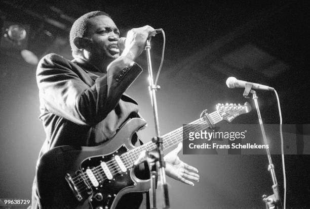 Congolese artist Franco performs live on stage at Melkweg in Amsterdam, Netherlands on January 18 1989