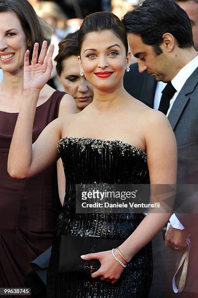 Actress Aishwarya Rai Bachchan attends the Premiere of 'On Tour' at the Palais des Festivals during the 63rd Annual International Cannes Film...