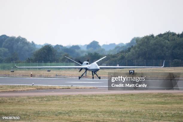 General Atomics Aeronautical Systems Inc SkyGuardian remotely piloted aircraft arrives at RAF Fairford after completing the first transatlantic...