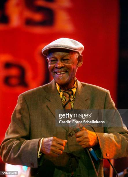 Ibrahim Ferrer performs live on stage with the Buena Vista Social Club at Concertgebouw in Amsterdam, Netherlands on June 12 1998