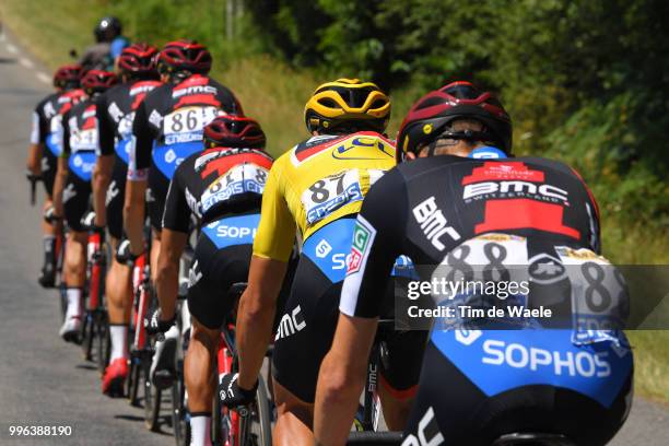 Greg Van Avermaet of Belgium and BMC Racing Team Yellow Leader Jersey / Richie Porte of Australia and BMC Racing Team / during the 105th Tour de...