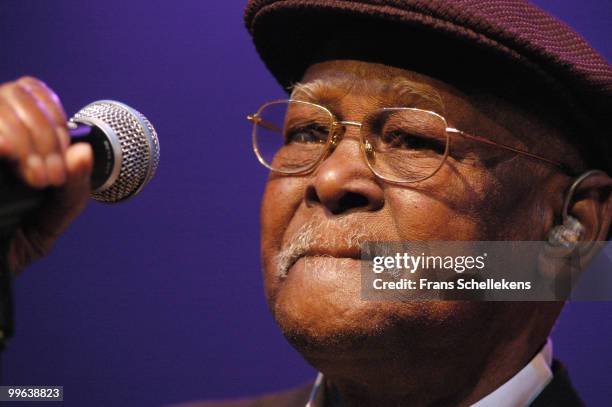 Ibrahim Ferrer performs live on stage with the Buena Vista Social Club at the North Sea Jazz festival in the Hague, Holland on July 08 2005