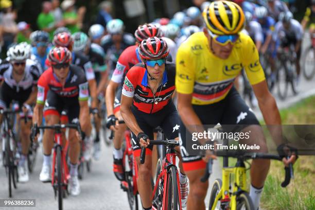 Greg Van Avermaet of Belgium and BMC Racing Team Yellow Leader Jersey / Richie Porte of Australia and BMC Racing Team / during the 105th Tour de...