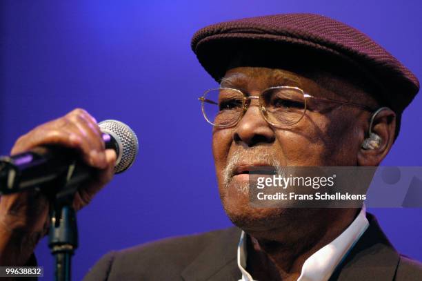 Ibrahim Ferrer performs live on stage with the Buena Vista Social Club at the North Sea Jazz festival in the Hague, Holland on July 08 2005