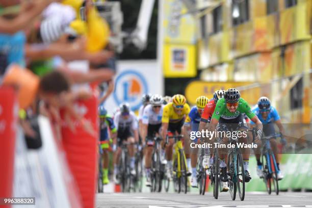 Arrival / Sprint / Peter Sagan of Slovakia and Team Bora Hansgrohe Green Sprint Jersey / Sonny Colbrelli of Italy and Bahrain Merida Pro Team /...