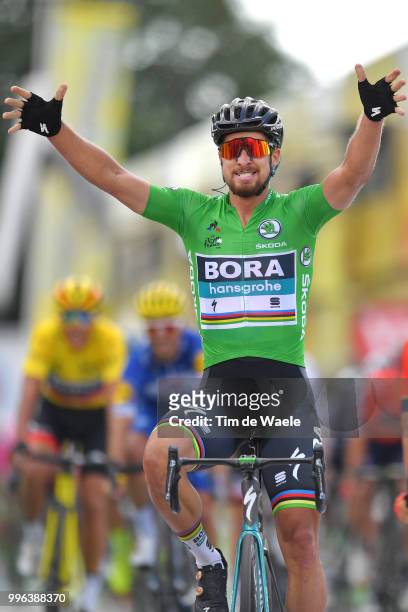 Arrival / Peter Sagan of Slovakia and Team Bora Hansgrohe Green Sprint Jersey Celebration / during the 105th Tour de France 2018, Stage 5 a 204,5km...