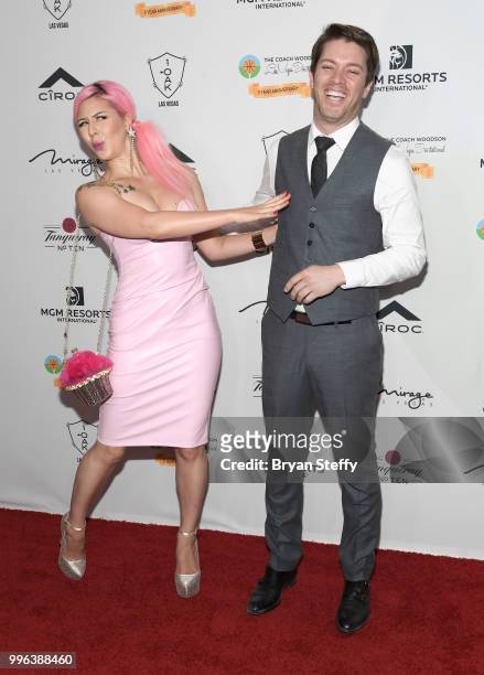 Annalee Belle and actor and television personality J.D. Scott attends the 5th Anniversary gala for the Coach Woodson Invitational presented by MGM...