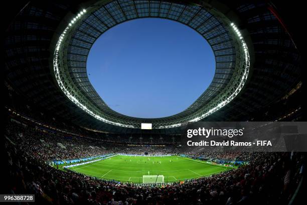 General view of action during the 2018 FIFA World Cup Russia Semi Final match between England and Croatia at Luzhniki Stadium on July 11, 2018 in...