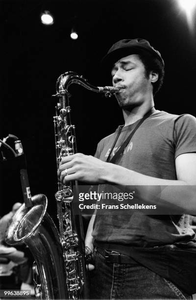 Tenor sax player Rickie Ford performs live with the Mingus Dynasty at Meervaart in Amsterdam, Netherlands on October 27 1984