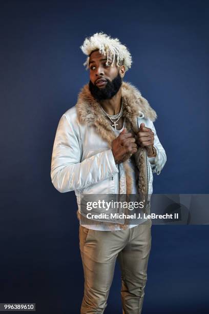 Fashionable 50: Portrait of New York Giants wide receiver Odell Beckham Jr. Posing during photo shoot at Meredith Photo Studios. Cover. New York, NY...