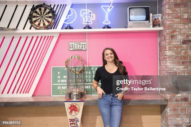 Portrait of Sports Illustrated senior writer and video host Charlotte Wilder posing during photo shoot on set of her new show, The Wilder Project, at...