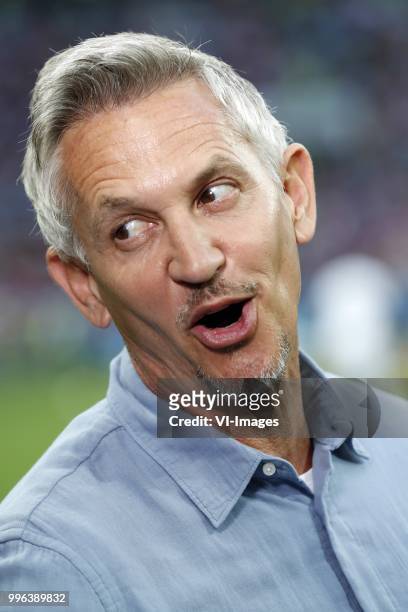 Gary Lineker during the 2018 FIFA World Cup Russia Semi Final match between Croatia and England at the Luzhniki Stadium on July 01, 2018 in Moscow,...