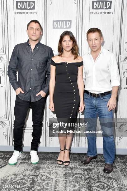 Director Matthew Ross and actors Ana Ularu and Pasha D. Lychnikoff visit Build to discuss the film "Siberia" at Build Studio on July 11, 2018 in New...