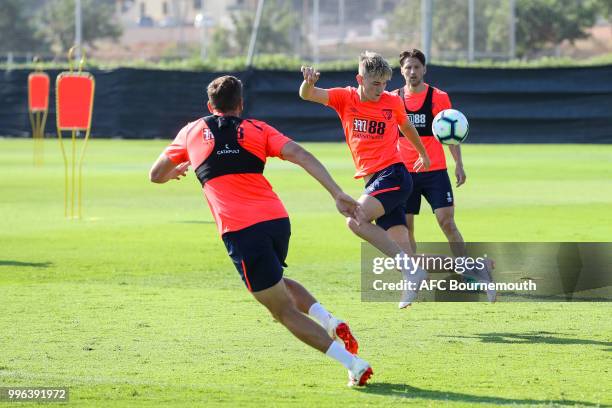 David Brooks of Bournemouth during pre-season training at the Cherries training camp at La Manga, Spain on July 11, 2018 in La Manga, Spain.