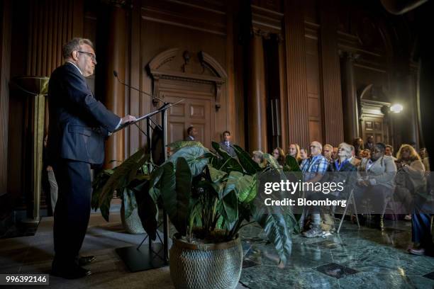 Andrew Wheeler, acting administrator of the Environmental Protection Agency , speaks to employees at the agency's headquarters in Washington, D.C.,...