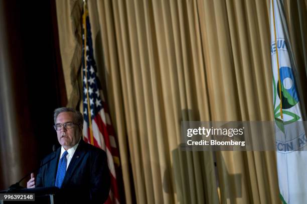 Andrew Wheeler, acting administrator of the Environmental Protection Agency , speaks to employees at the agency's headquarters in Washington, D.C.,...