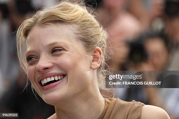 French actress Melanie Thierry poses during the photocall of "La Princesse de Montpensier" presented in competition at the 63rd Cannes Film Festival...