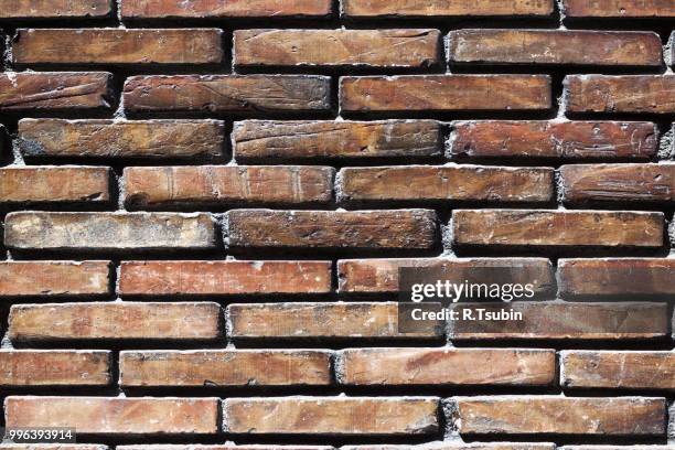 brick wall background dark edged - edged stock pictures, royalty-free photos & images