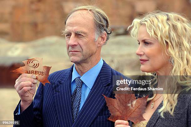 Sir Ranulph Fiennes and Daryl Hannah attend a photocall where they will speak about Children's perceptions of Nature's influence on life on earth at...