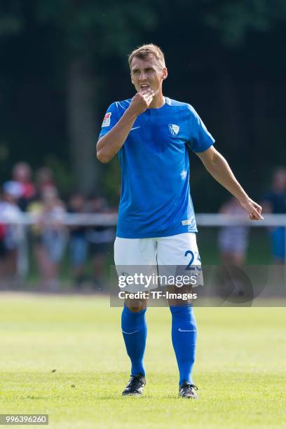 Robert Tesche of Bochum gestures during the Friendly match between FC Bruenninghausen and VfL Bochum on July 4, 2018 in Bochum, Germany.