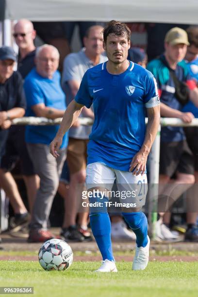 Stefano Celozzi of Bochum controls the ball during the Friendly match between FC Bruenninghausen and VfL Bochum on July 4, 2018 in Bochum, Germany.