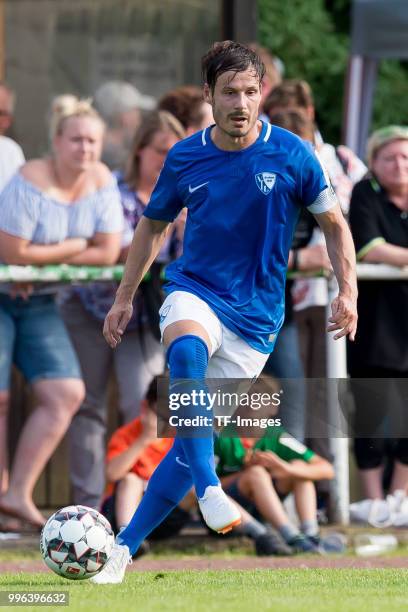 Stefano Celozzi of Bochum controls the ball during the Friendly match between FC Bruenninghausen and VfL Bochum on July 4, 2018 in Bochum, Germany.