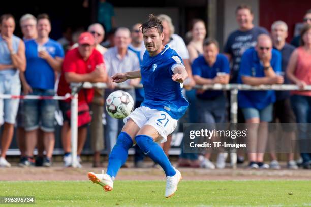 Stefano Celozzi of Bochum controls the ball during the Friendly match between FC Bruenninghausen and VfL Bochum on July 4, 2018 in Bochum, Germany.