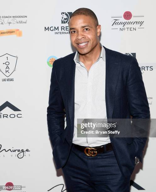 Fox Sports 1 Anchor Mike Hill attends the 5th Anniversary gala for the Coach Woodson Invitational presented by MGM Resorts International and produced...