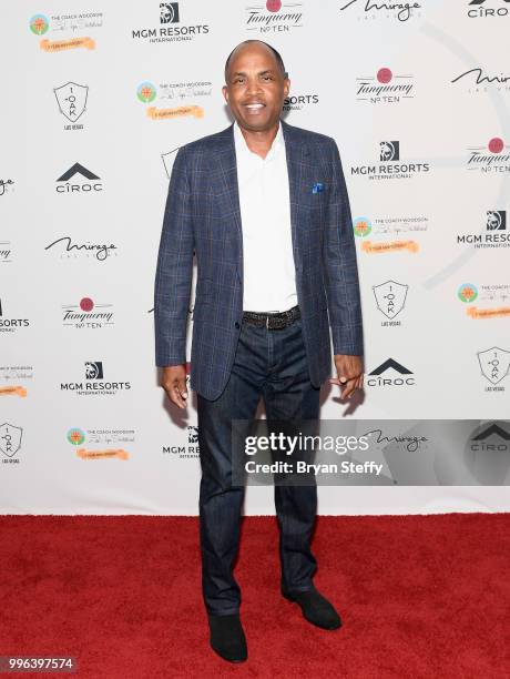 Former NBA player Gerald Henderson Sr. Attends the 5th Anniversary gala for the Coach Woodson Invitational presented by MGM Resorts International and...