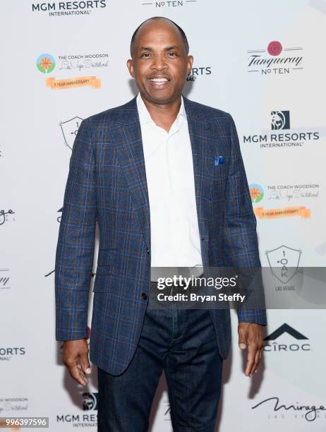 Former NBA player Gerald Henderson Sr. Attends the 5th Anniversary gala for the Coach Woodson Invitational presented by MGM Resorts International and...