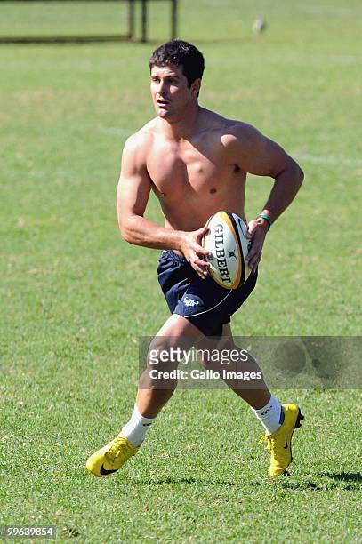 Morne Steyn in action during the Vodacom Bulls training session at Loftus Versfeld, B Field on May 17, 2010 in Pretoria, South Africa.