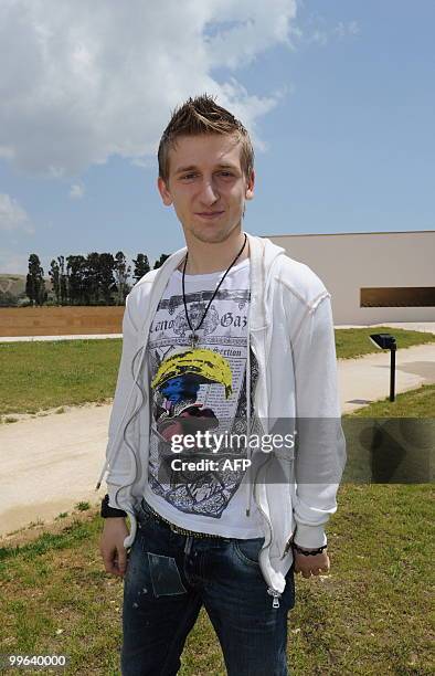 Marko Marin, midfielder of the German national football team, poses as he arrives on May 17, 2010 in Sciacca, Sicily, for a training camp. The German...