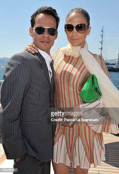 Marc Anthony and Jennifer Lopez attend a Business of Film Lunch With Grey Goose Vodka on "Odessa" boat on May 17, 2010 in Cannes, France.