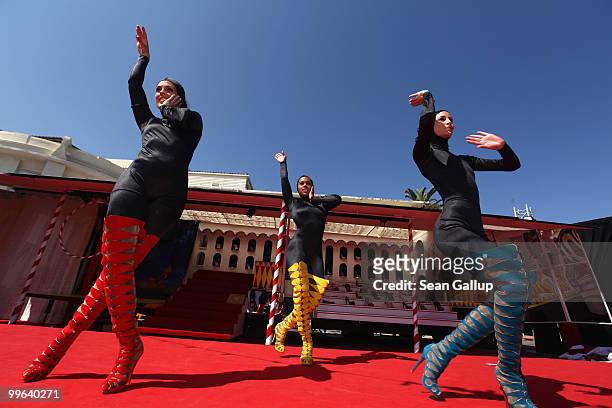 The Loubi's Angels perform at 'Le Carrosse Noir And The Loubi's Angels' presented by Christian Louboutin at Palm Beach Casino during the 63rd Annual...