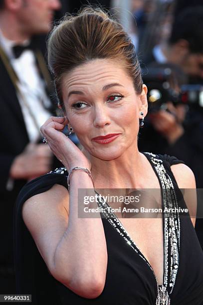 Actress Diane Lane attends the Premiere of 'Wall Street: Money Never Sleeps' held at the Palais des Festivals during the 63rd Annual International...