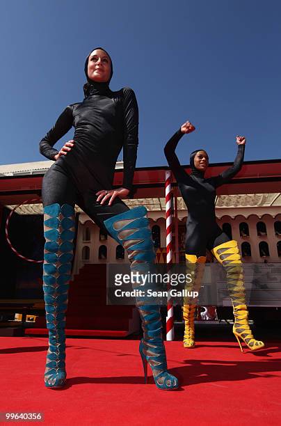 The Loubi's Angels perform at 'Le Carrosse Noir And The Loubi's Angels' presented by Christian Louboutin at Palm Beach Casino during the 63rd Annual...