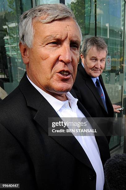 Joint general secretary's of the Unite union, Derek Simpson and Tony Woodley address the media as they arrive at the Acas building in London, on May...