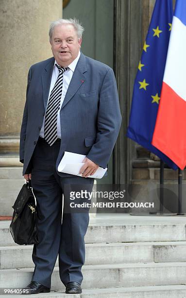 French president of the general confederation for food retailers Alain Duplat arrives at the presidential Elysee palace in Paris on May 17, 2010 in...