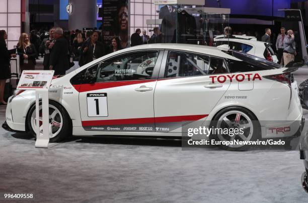 Toyota concept car on display at the 2017 New York International Auto Show at Jacob K Javits Convention Center, New York City, New York, April 12,...