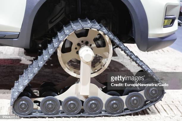 Concept car with a tank tread at the 2017 New York International Auto Show at Jacob K Javits Convention Center, New York City, New York, April 12,...