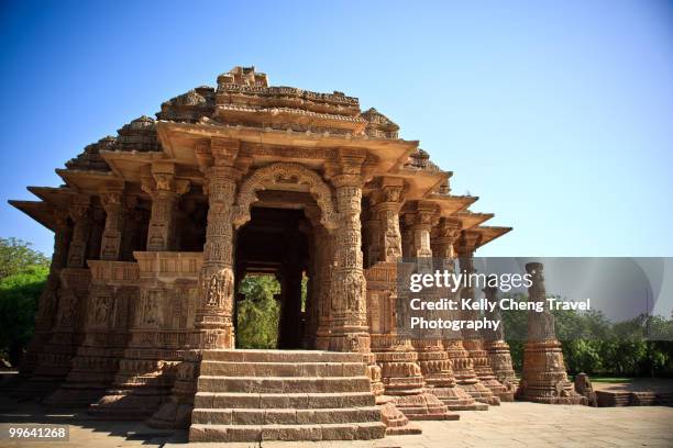 sun temple at modhera - sun temple stock pictures, royalty-free photos & images