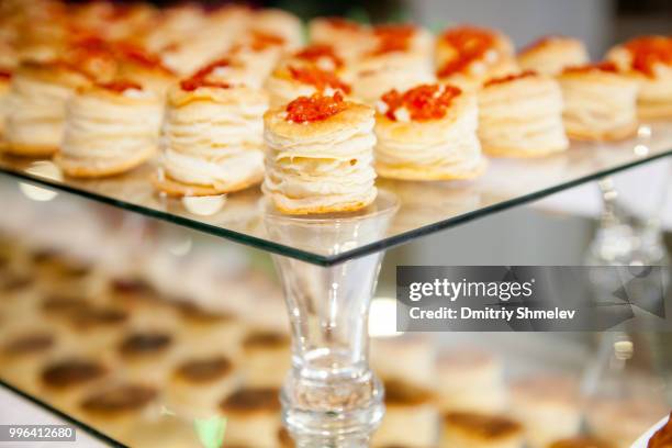 sandwich with red caviar side view - red caviar stock pictures, royalty-free photos & images