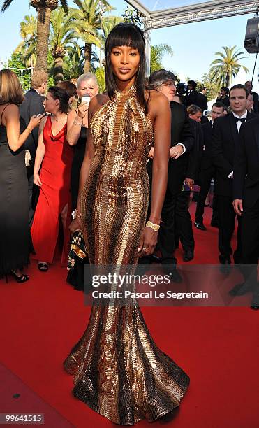 Model Naomi Campbell attends the "Biutiful" Premiere at the Palais des Festivals during the 63rd Annual Cannes Film Festival on May 17, 2010 in...