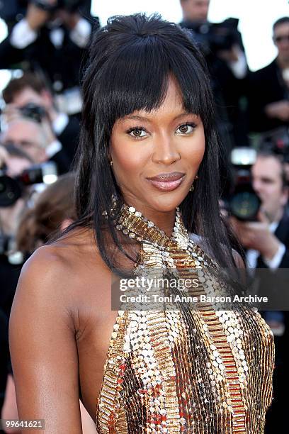 Model Naomi Campbell attends the premiere of 'Biutiful' held at the Palais des Festivals during the 63rd Annual International Cannes Film Festival on...