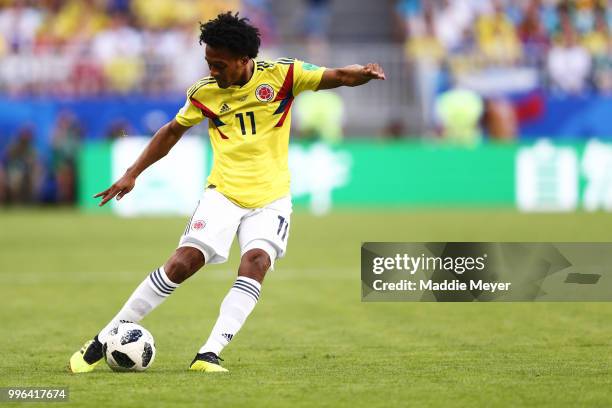 June 28: Juan Cuadrado of Colombia during the 2018 FIFA World Cup Russia group H match between Senegal and Colombia at Samara Arena on June 28, 2018...