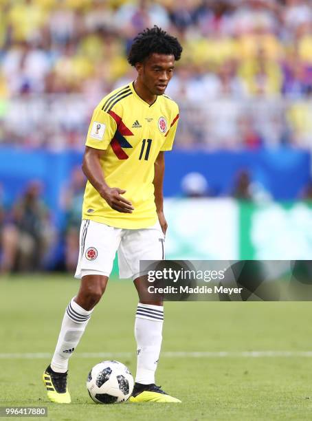 June 28: Juan Cuadrado of Colombia during the 2018 FIFA World Cup Russia group H match between Senegal and Colombia at Samara Arena on June 28, 2018...