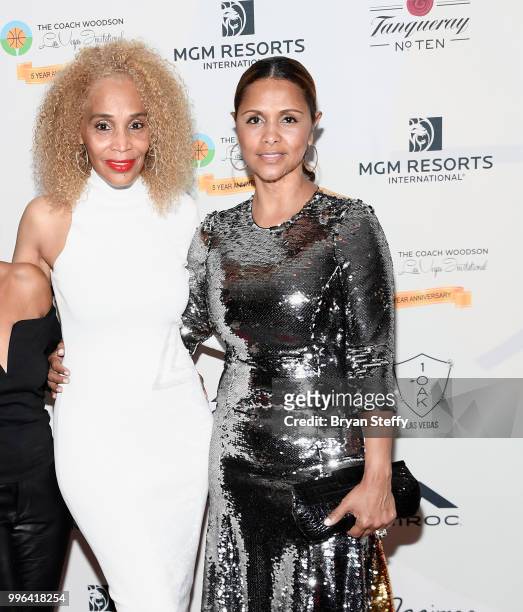 Terri Woodson and Dorys Erving attend the 5th Anniversary gala for the Coach Woodson Invitational presented by MGM Resorts International and produced...