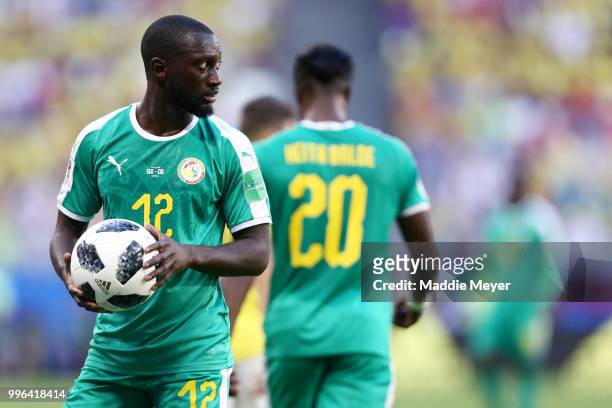 June 28: Youssouf Sabaly of Senegal before a throw in during the 2018 FIFA World Cup Russia group H match between Senegal and Colombia at Samara...