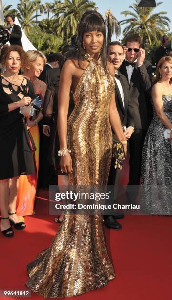 Model Naomi Campbell attends the premiere of 'Biutiful' held at the Palais des Festivals during the 63rd Annual International Cannes Film Festival on...